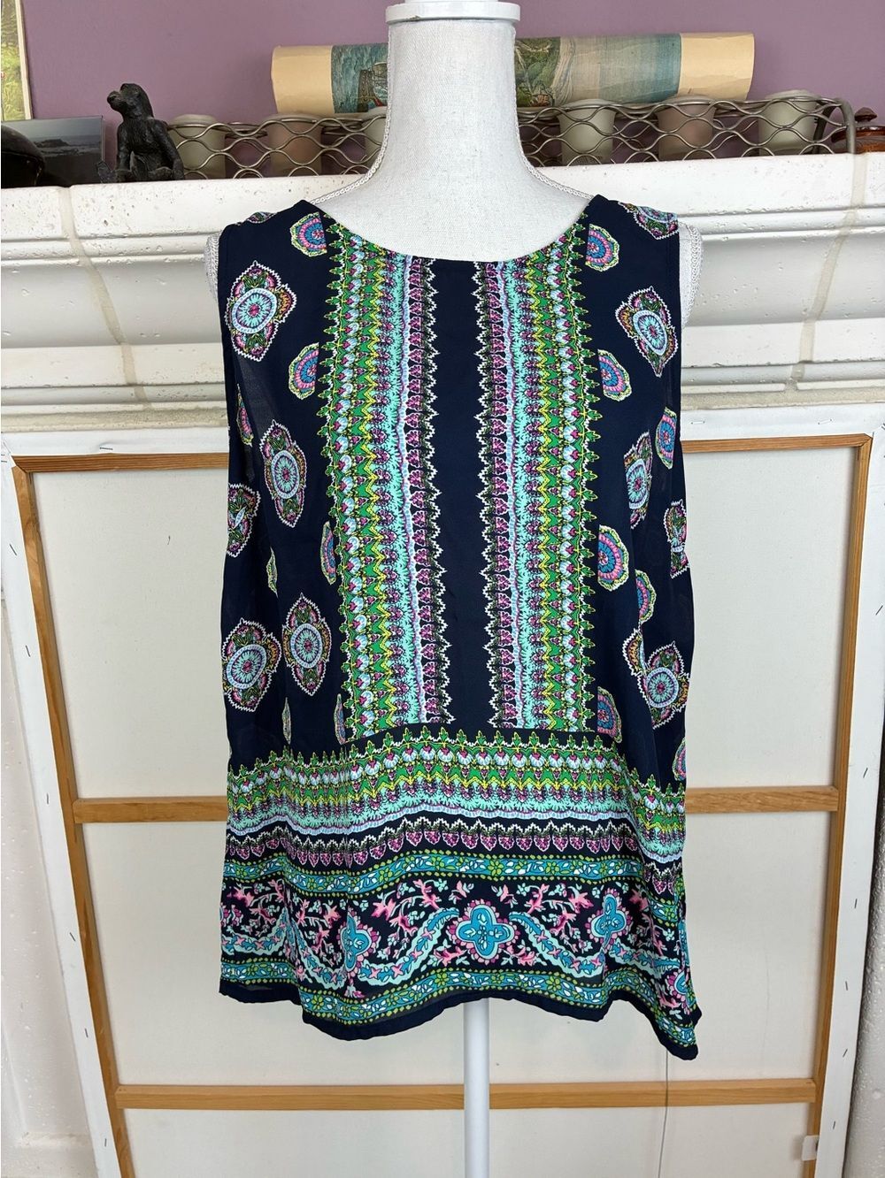 Cynthia Rowley Sleeveless Blouse w/ sexy back buttons